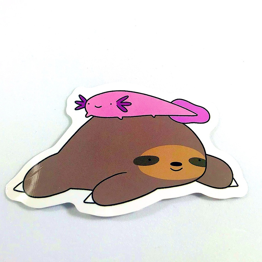 Sloth Axolotl Crazy Trending WaterProof Single Decor Accent Sticker